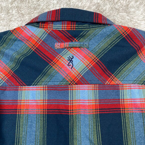 John M Browning Heritage Collection Flannel Button Shirt Mens 2XL Plaid Hunting - Picture 9 of 13